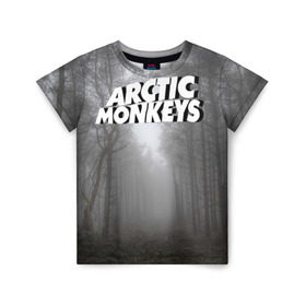 Детская футболка 3D с принтом Forest Monkeys в Екатеринбурге, 100% гипоаллергенный полиэфир | прямой крой, круглый вырез горловины, длина до линии бедер, чуть спущенное плечо, ткань немного тянется | Тематика изображения на принте: arctic monkeys
