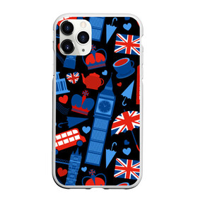 Чехол для iPhone 11 Pro матовый с принтом Великобритания в Екатеринбурге, Силикон |  | красный | лондон | паттерн | черный
