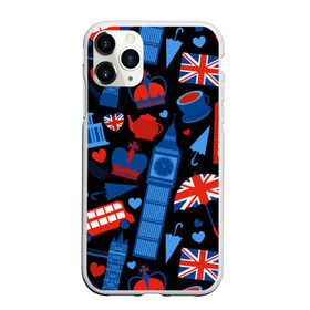 Чехол для iPhone 11 Pro Max матовый с принтом Великобритания в Екатеринбурге, Силикон |  | красный | лондон | паттерн | черный