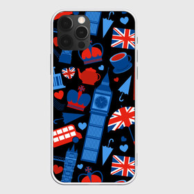 Чехол для iPhone 12 Pro Max с принтом Великобритания в Екатеринбурге, Силикон |  | красный | лондон | паттерн | черный
