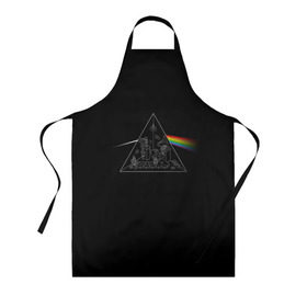 Фартук 3D с принтом Pink Floyd Make Rainbow в Екатеринбурге, 100% полиэстер | общий размер — 65 х 85 см, ширина нагрудника — 26 см, горловина — 53 см, длина завязок — 54 см, общий обхват в поясе — 173 см. Принт на завязках и на горловине наносится с двух сторон, на основной части фартука — только с внешней стороны | англия | басы | британия | гитара | группа | логотип | музыка | песни | пинк флойд | призма | радуга | рок | свет