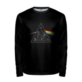 Мужской лонгслив 3D с принтом Pink Floyd Make Rainbow в Екатеринбурге, 100% полиэстер | длинные рукава, круглый вырез горловины, полуприлегающий силуэт | англия | басы | британия | гитара | группа | логотип | музыка | песни | пинк флойд | призма | радуга | рок | свет