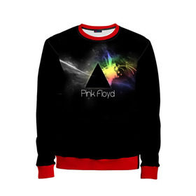 Детский свитшот 3D с принтом Pink Floyd Logo в Екатеринбурге, 100% полиэстер | свободная посадка, прямой крой, мягкая тканевая резинка на рукавах и понизу свитшота | англия | басы | британия | гитара | группа | дым | космос | логотип | музыка | песни | пинк флойд | призма | радуга | рок | свет