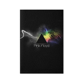 Обложка для паспорта матовая кожа с принтом Pink Floyd Logo в Екатеринбурге, натуральная матовая кожа | размер 19,3 х 13,7 см; прозрачные пластиковые крепления | англия | басы | британия | гитара | группа | дым | космос | логотип | музыка | песни | пинк флойд | призма | радуга | рок | свет