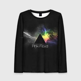 Женский лонгслив 3D с принтом Pink Floyd Logo в Екатеринбурге, 100% полиэстер | длинные рукава, круглый вырез горловины, полуприлегающий силуэт | англия | басы | британия | гитара | группа | дым | космос | логотип | музыка | песни | пинк флойд | призма | радуга | рок | свет