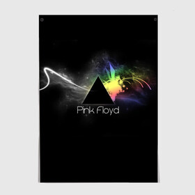 Постер с принтом Pink Floyd Logo в Екатеринбурге, 100% бумага
 | бумага, плотность 150 мг. Матовая, но за счет высокого коэффициента гладкости имеет небольшой блеск и дает на свету блики, но в отличии от глянцевой бумаги не покрыта лаком | англия | басы | британия | гитара | группа | дым | космос | логотип | музыка | песни | пинк флойд | призма | радуга | рок | свет