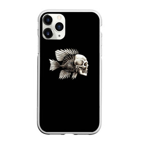 Чехол для iPhone 11 Pro матовый с принтом Рыба Скелет в Екатеринбурге, Силикон |  | анатомия | кости | море | плавники | принт | рисунок | рыбный | рыбы | тату | ужас | хвост | череп | черный | чешуя