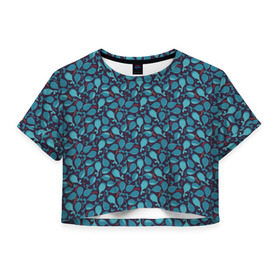 Женская футболка 3D укороченная с принтом Киты в Екатеринбурге, 100% полиэстер | круглая горловина, длина футболки до линии талии, рукава с отворотами | кит | рыба