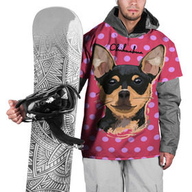 Накидка на куртку 3D с принтом Чихуахуа в Екатеринбурге, 100% полиэстер |  | chihuahua | dog | арт | горошек | животное | кружочек | розовый | собака | текстура | чихуахуа