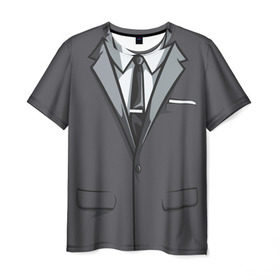 Мужская футболка 3D с принтом Костюм в Екатеринбурге, 100% полиэфир | прямой крой, круглый вырез горловины, длина до линии бедер | галстук | классика | костюм | пиджак | стиль | строгий
