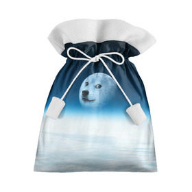 Подарочный 3D мешок с принтом Doge в Екатеринбурге, 100% полиэстер | Размер: 29*39 см | meme | доге | космос | луна