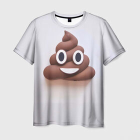 Мужская футболка 3D с принтом Улыбка в Екатеринбурге, 100% полиэфир | прямой крой, круглый вырез горловины, длина до линии бедер | interner | poop | интернет | пуп | смайл | эмоджи | эмодзи | юмор