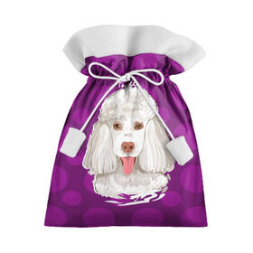 Подарочный 3D мешок с принтом Пудель в Екатеринбурге, 100% полиэстер | Размер: 29*39 см | dog | poodle | арт | животные | кружочек | собака | текстура