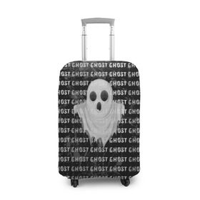 Чехол для чемодана 3D с принтом GHOST в Екатеринбурге, 86% полиэфир, 14% спандекс | двустороннее нанесение принта, прорези для ручек и колес | black and white | soul | spirit | привидение | призрак | фантом | черно белый