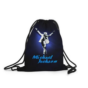 Рюкзак-мешок 3D с принтом Майкл Джексон в Екатеринбурге, 100% полиэстер | плотность ткани — 200 г/м2, размер — 35 х 45 см; лямки — толстые шнурки, застежка на шнуровке, без карманов и подкладки | michael jackson | король