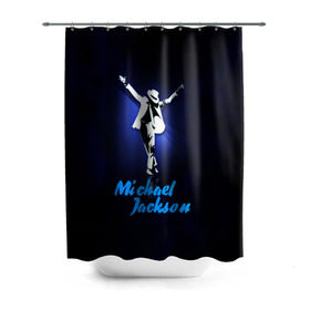 Штора 3D для ванной с принтом Майкл Джексон в Екатеринбурге, 100% полиэстер | плотность материала — 100 г/м2. Стандартный размер — 146 см х 180 см. По верхнему краю — пластиковые люверсы для креплений. В комплекте 10 пластиковых колец | michael jackson | король