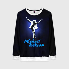 Женский свитшот 3D с принтом Майкл Джексон в Екатеринбурге, 100% полиэстер с мягким внутренним слоем | круглый вырез горловины, мягкая резинка на манжетах и поясе, свободная посадка по фигуре | michael jackson | король