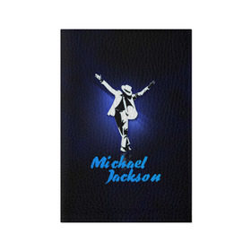 Обложка для паспорта матовая кожа с принтом Майкл Джексон в Екатеринбурге, натуральная матовая кожа | размер 19,3 х 13,7 см; прозрачные пластиковые крепления | michael jackson | король