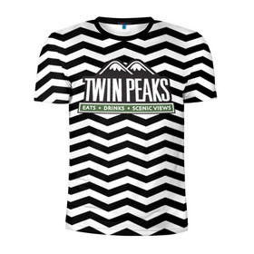 Мужская футболка 3D спортивная с принтом TWIN PEAKS в Екатеринбурге, 100% полиэстер с улучшенными характеристиками | приталенный силуэт, круглая горловина, широкие плечи, сужается к линии бедра | полосы | сериал | твин пикс | текстура | фильмы