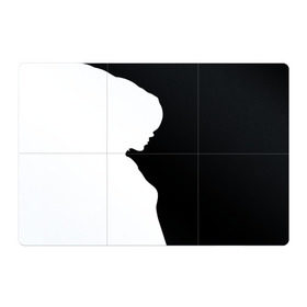 Магнитный плакат 3Х2 с принтом Силуэт девушки в Екатеринбурге, Полимерный материал с магнитным слоем | 6 деталей размером 9*9 см | Тематика изображения на принте: белое | женщина | чб | черное
