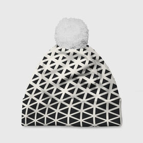 Шапка 3D c помпоном с принтом Необычный узор в Екатеринбурге, 100% полиэстер | универсальный размер, печать по всей поверхности изделия | Тематика изображения на принте: pattern | сетка | узоры