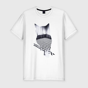 Мужская футболка премиум с принтом OWL в Екатеринбурге, 92% хлопок, 8% лайкра | приталенный силуэт, круглый вырез ворота, длина до линии бедра, короткий рукав | арт | животные | птицы | сериал | сова | твин пикс | фильмы
