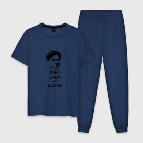 Мужская пижама хлопок с принтом Kappa в Екатеринбурге, 100% хлопок | брюки и футболка прямого кроя, без карманов, на брюках мягкая резинка на поясе и по низу штанин
 | cs go | kappa | каппа | кс го