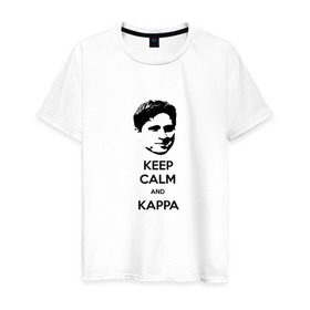 Мужская футболка хлопок с принтом Kappa в Екатеринбурге, 100% хлопок | прямой крой, круглый вырез горловины, длина до линии бедер, слегка спущенное плечо. | Тематика изображения на принте: cs go | kappa | каппа | кс го