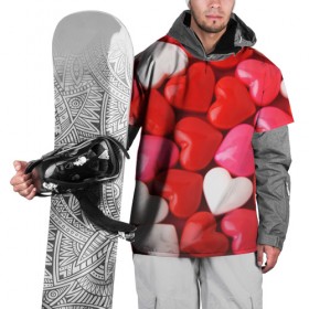 Накидка на куртку 3D с принтом Candy в Екатеринбурге, 100% полиэстер |  | heart | love | любовь | сердца