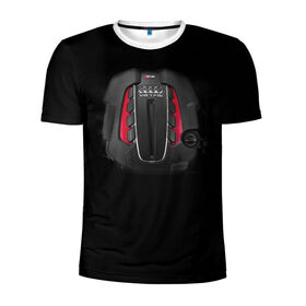 Мужская футболка 3D спортивная с принтом Мотор в Екатеринбурге, 100% полиэстер с улучшенными характеристиками | приталенный силуэт, круглая горловина, широкие плечи, сужается к линии бедра | audi | ауди | машина