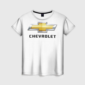 Женская футболка 3D с принтом Chevrolet в Екатеринбурге, 100% полиэфир ( синтетическое хлопкоподобное полотно) | прямой крой, круглый вырез горловины, длина до линии бедер | 