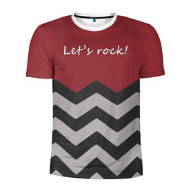 Мужская футболка 3D спортивная с принтом Let`s rock! в Екатеринбурге, 100% полиэстер с улучшенными характеристиками | приталенный силуэт, круглая горловина, широкие плечи, сужается к линии бедра | lets rock | twin peaks | давайте сделаем это | даян | даяна | диана | дэвид линч | карлик | твин пикс