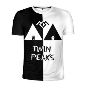 Мужская футболка 3D спортивная с принтом Twin Peaks в Екатеринбурге, 100% полиэстер с улучшенными характеристиками | приталенный силуэт, круглая горловина, широкие плечи, сужается к линии бедра | арт | сериал | твин пикс | фильмы | черно белые