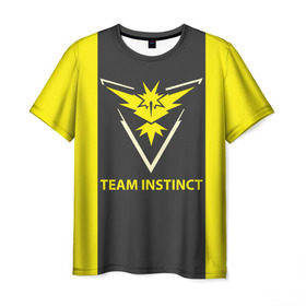 Мужская футболка 3D с принтом Team instinct в Екатеринбурге, 100% полиэфир | прямой крой, круглый вырез горловины, длина до линии бедер | Тематика изображения на принте: game | игра | игрок | инстинкт | пикачу | покемон