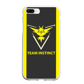 Чехол для iPhone 7Plus/8 Plus матовый с принтом Team instinct в Екатеринбурге, Силикон | Область печати: задняя сторона чехла, без боковых панелей | Тематика изображения на принте: game | игра | игрок | инстинкт | пикачу | покемон