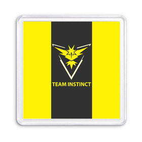 Магнит 55*55 с принтом Team instinct в Екатеринбурге, Пластик | Размер: 65*65 мм; Размер печати: 55*55 мм | game | игра | игрок | инстинкт | пикачу | покемон