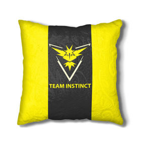 Подушка 3D с принтом Team instinct в Екатеринбурге, наволочка – 100% полиэстер, наполнитель – холлофайбер (легкий наполнитель, не вызывает аллергию). | состоит из подушки и наволочки. Наволочка на молнии, легко снимается для стирки | game | игра | игрок | инстинкт | пикачу | покемон