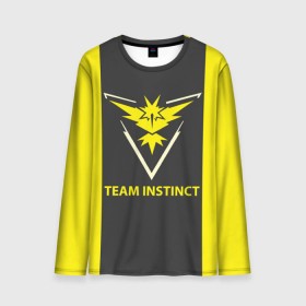 Мужской лонгслив 3D с принтом Team instinct в Екатеринбурге, 100% полиэстер | длинные рукава, круглый вырез горловины, полуприлегающий силуэт | game | игра | игрок | инстинкт | пикачу | покемон