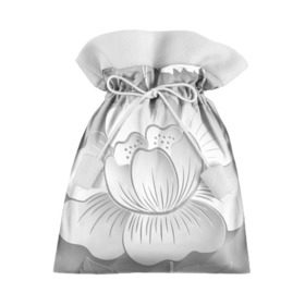 Подарочный 3D мешок с принтом Grey flowers в Екатеринбурге, 100% полиэстер | Размер: 29*39 см | Тематика изображения на принте: 