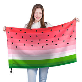 Флаг 3D с принтом Арбузик в Екатеринбурге, 100% полиэстер | плотность ткани — 95 г/м2, размер — 67 х 109 см. Принт наносится с одной стороны | pattern | trend | арбуз | зеленый | косточки | красный | мода | патерн | паттерн | розовый | текстура | тренд | фрукт | ягода