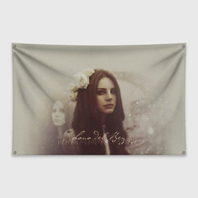 Флаг-баннер с принтом Lana Del Rey в Екатеринбурге, 100% полиэстер | размер 67 х 109 см, плотность ткани — 95 г/м2; по краям флага есть четыре люверса для крепления | Тематика изображения на принте: lana del rey | лана дель рей
