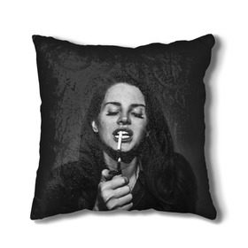 Подушка 3D с принтом Lana Del Rey в Екатеринбурге, наволочка – 100% полиэстер, наполнитель – холлофайбер (легкий наполнитель, не вызывает аллергию). | состоит из подушки и наволочки. Наволочка на молнии, легко снимается для стирки | lana del rey | лана дель рей