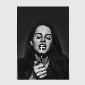 Постер с принтом Lana Del Rey в Екатеринбурге, 100% бумага
 | бумага, плотность 150 мг. Матовая, но за счет высокого коэффициента гладкости имеет небольшой блеск и дает на свету блики, но в отличии от глянцевой бумаги не покрыта лаком | lana del rey | лана дель рей