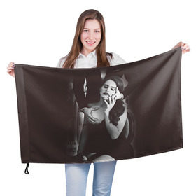 Флаг 3D с принтом Lana Del Rey в Екатеринбурге, 100% полиэстер | плотность ткани — 95 г/м2, размер — 67 х 109 см. Принт наносится с одной стороны | lana del rey | лана дель рей