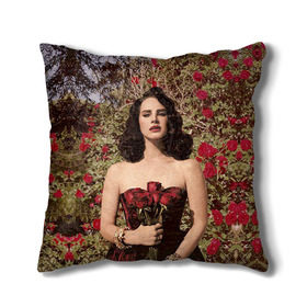 Подушка 3D с принтом Lana Del Rey в Екатеринбурге, наволочка – 100% полиэстер, наполнитель – холлофайбер (легкий наполнитель, не вызывает аллергию). | состоит из подушки и наволочки. Наволочка на молнии, легко снимается для стирки | Тематика изображения на принте: lana del rey | лана дель рей