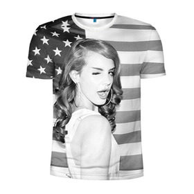 Мужская футболка 3D спортивная с принтом Lana Del Rey в Екатеринбурге, 100% полиэстер с улучшенными характеристиками | приталенный силуэт, круглая горловина, широкие плечи, сужается к линии бедра | Тематика изображения на принте: lana del rey | лана дель рей