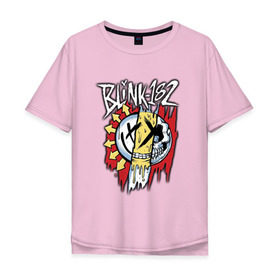Мужская футболка хлопок Oversize с принтом MIXED UP Blink-182 в Екатеринбурге, 100% хлопок | свободный крой, круглый ворот, “спинка” длиннее передней части | 3 | mixed | rock | музыка | рок | череп