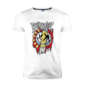 Мужская футболка премиум с принтом MIXED UP Blink-182 в Екатеринбурге, 92% хлопок, 8% лайкра | приталенный силуэт, круглый вырез ворота, длина до линии бедра, короткий рукав | 3 | mixed | rock | музыка | рок | череп