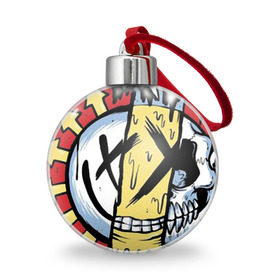 Ёлочный шар с принтом MIXED UP Blink-182 в Екатеринбурге, Пластик | Диаметр: 77 мм | 3 | mixed | rock | музыка | рок | череп