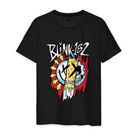 Мужская футболка хлопок с принтом MIXED UP Blink-182 в Екатеринбурге, 100% хлопок | прямой крой, круглый вырез горловины, длина до линии бедер, слегка спущенное плечо. | 3 | mixed | rock | музыка | рок | череп